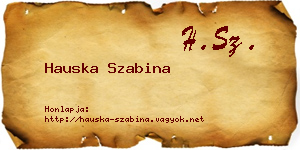 Hauska Szabina névjegykártya